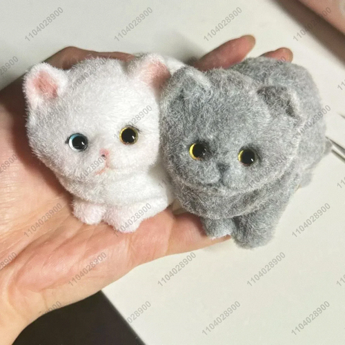 Big Kitty Cat Taba Squishy Silicone Handmade Fuzzy Kitten Soft Cat - Image 2