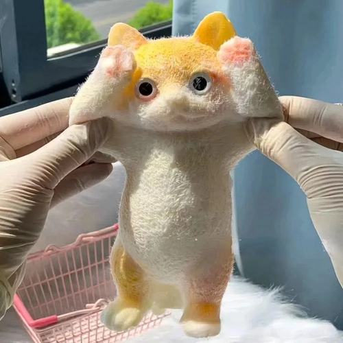 13CM Cute Taba Squishy Cat Fluffy Sticky Realistic Cat Stress - Image 2