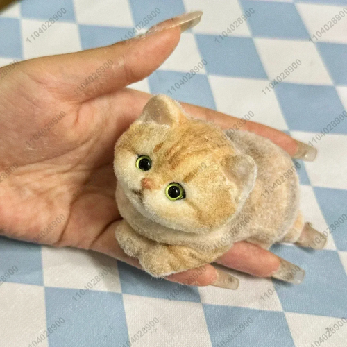 Big Kitty Cat Taba Squishy Silicone Handmade Fuzzy Kitten Soft Cat - Image 3