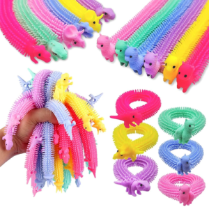 5PCS Stretchy Fidget Toy Colorful Stretchy Strings Sensory Fidget Worm