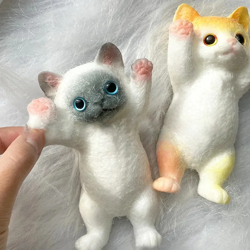 13CM Cute Taba Squishy Cat Fluffy Sticky Realistic Cat Stress