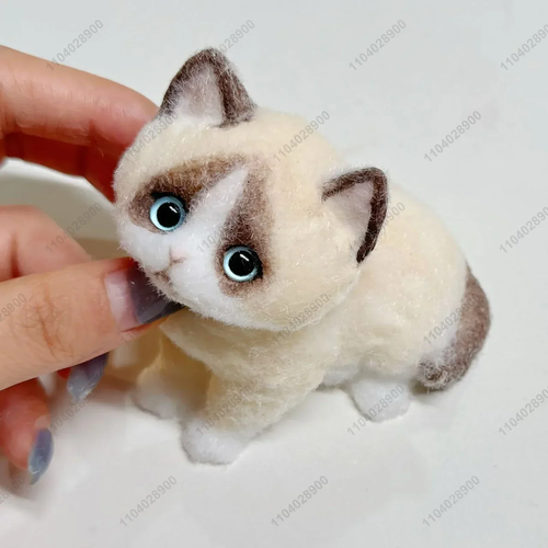 Big Kitty Cat Taba Squishy Silicone Handmade Fuzzy Kitten Soft Cat
