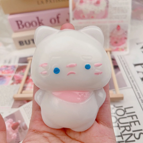 Cat Mochi Taba Squishy Fidget Toy Cute Cat Hamster Silicone Slow - Image 2