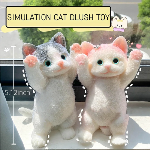 13CM Cute Taba Squishy Cat Fluffy Sticky Realistic Cat Stress - Image 3